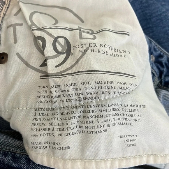 Treasure & Bond Foster Boyfriend High Rise Exposed Button Fly Cut Off Short - 29 - Picture 6 of 7